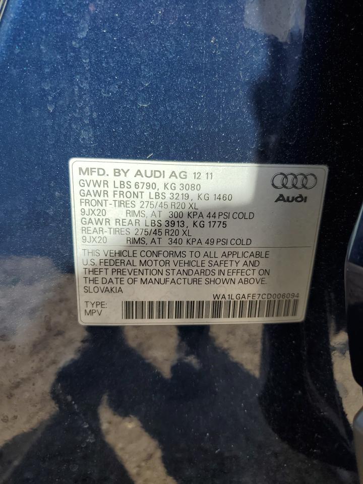 Lot #2420985365 2012 AUDI Q7 PREMIUM