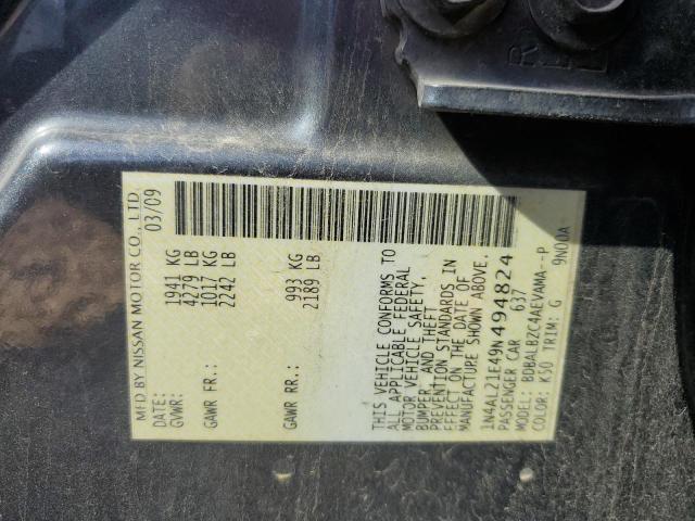 2009 Nissan Altima 2.5 VIN: 1N4AL21E49N494824 Lot: 46380344