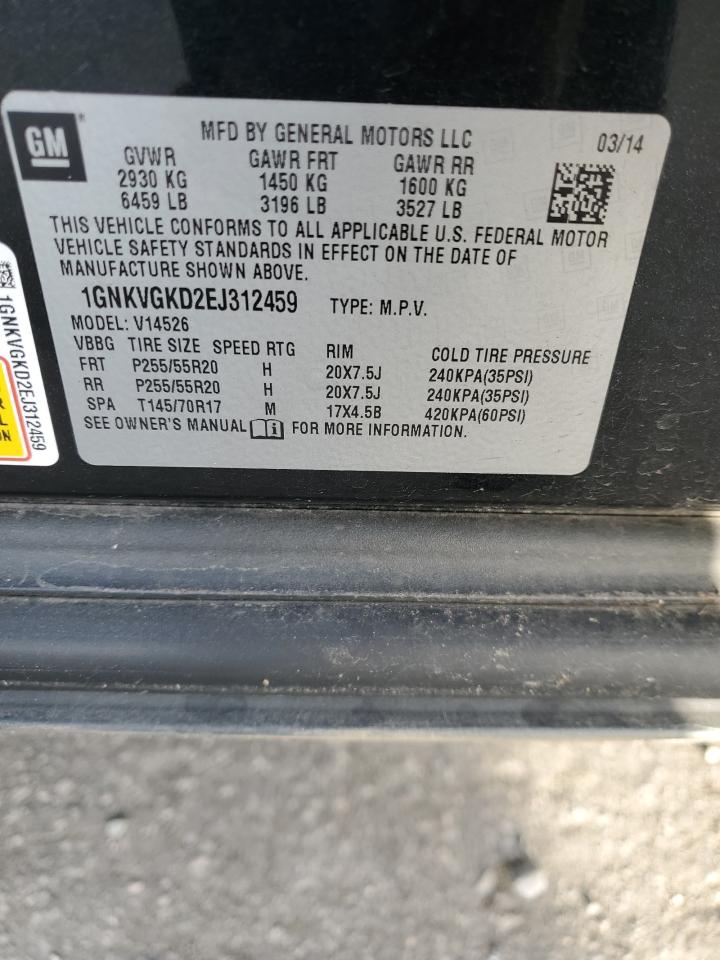 1GNKVGKD2EJ312459 2014 Chevrolet Traverse Lt