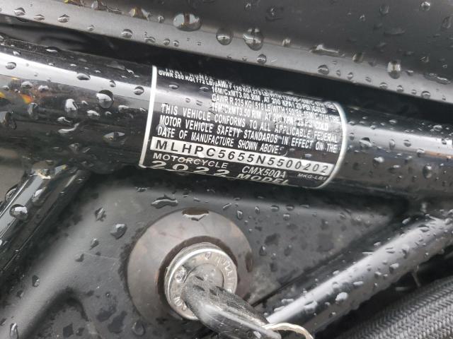 2022 HONDA CMX500 A - MLHPC5655N5500202