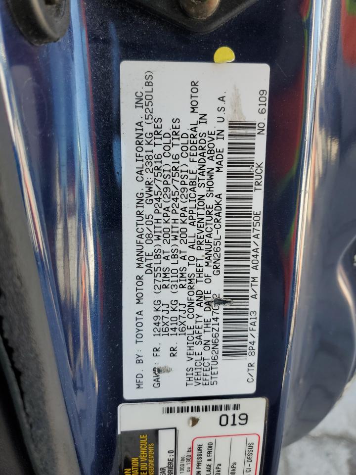5TETU62N66Z147042 2006 Toyota Tacoma Prerunner Access Cab