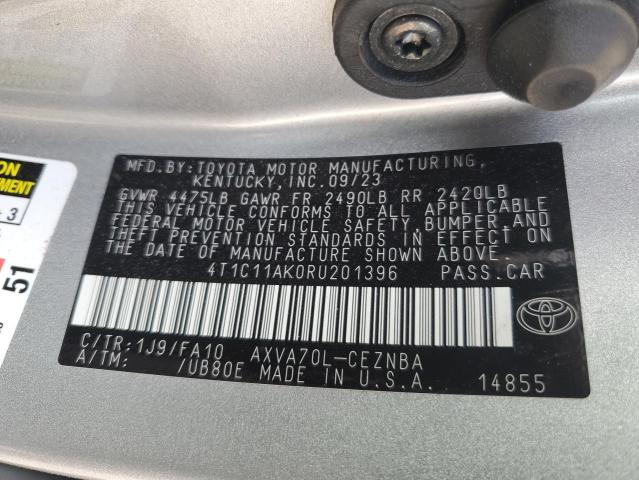 VIN 4T1C11AK0RU201396 2024 Toyota Camry, LE no.12