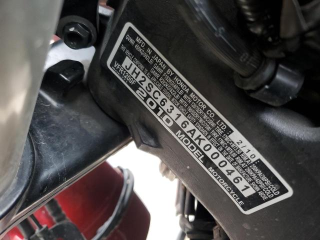 2010 HONDA VFR1200 F - JH2SC6316AK000461