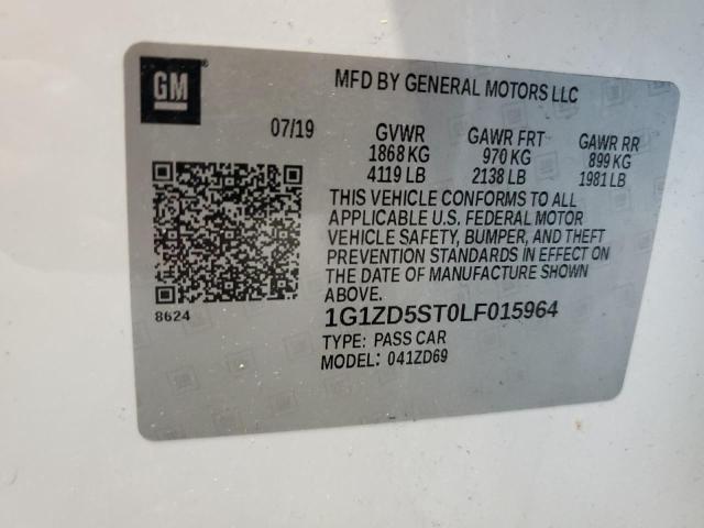 2020 CHEVROLET MALIBU LT - 1G1ZD5ST0LF015964