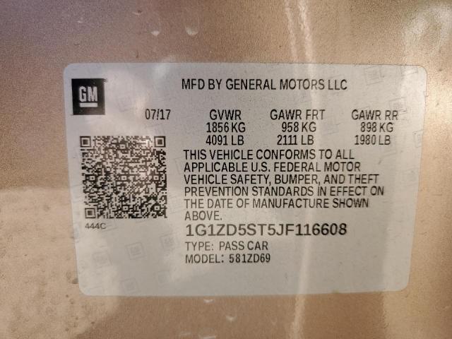 2018 Chevrolet Malibu Lt VIN: 1G1ZD5ST5JF116608 Lot: 47589724