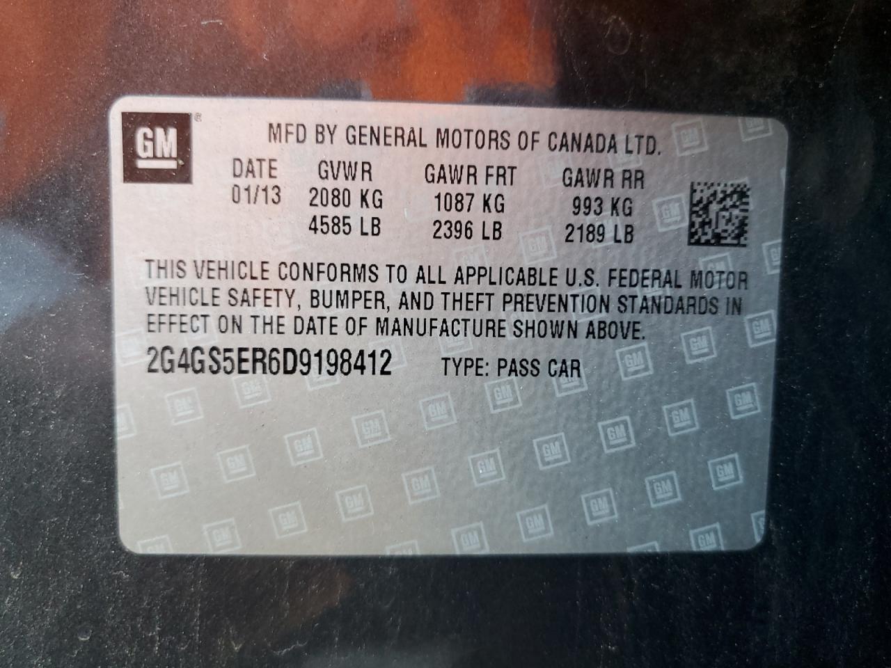 2G4GS5ER6D9198412 2013 Buick Regal Premium