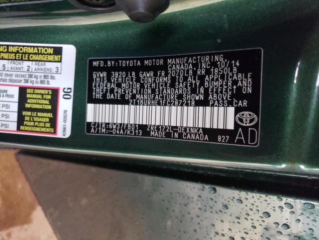 2015 Toyota Corolla L VIN: 2T1BURHE1FC287218 Lot: 48435954