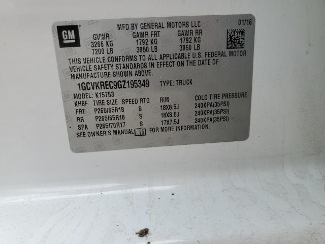2016 Chevrolet Silverado K1500 Lt VIN: 1GCVKREC9GZ195349 Lot: 46795944