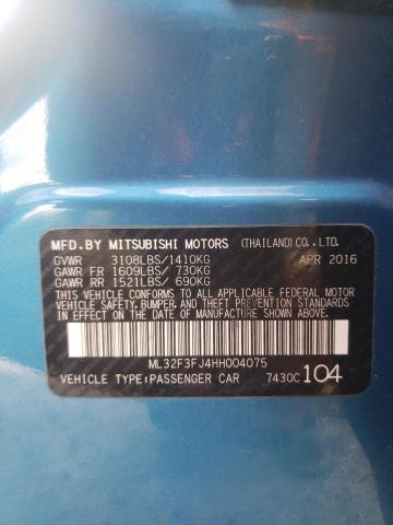 2017 MITSUBISHI MIRAGE G4 - ML32F3FJ4HH004075