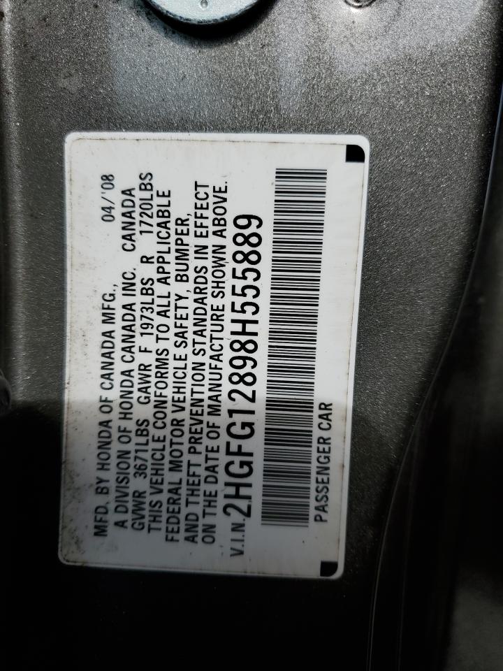 2HGFG12898H555889 2008 Honda Civic Ex