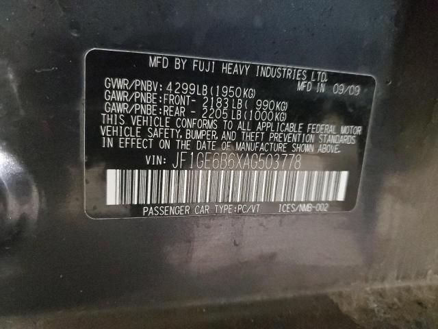 2010 Subaru Impreza 2.5I Premium VIN: JF1GE6B6XAG503778 Lot: 44629474
