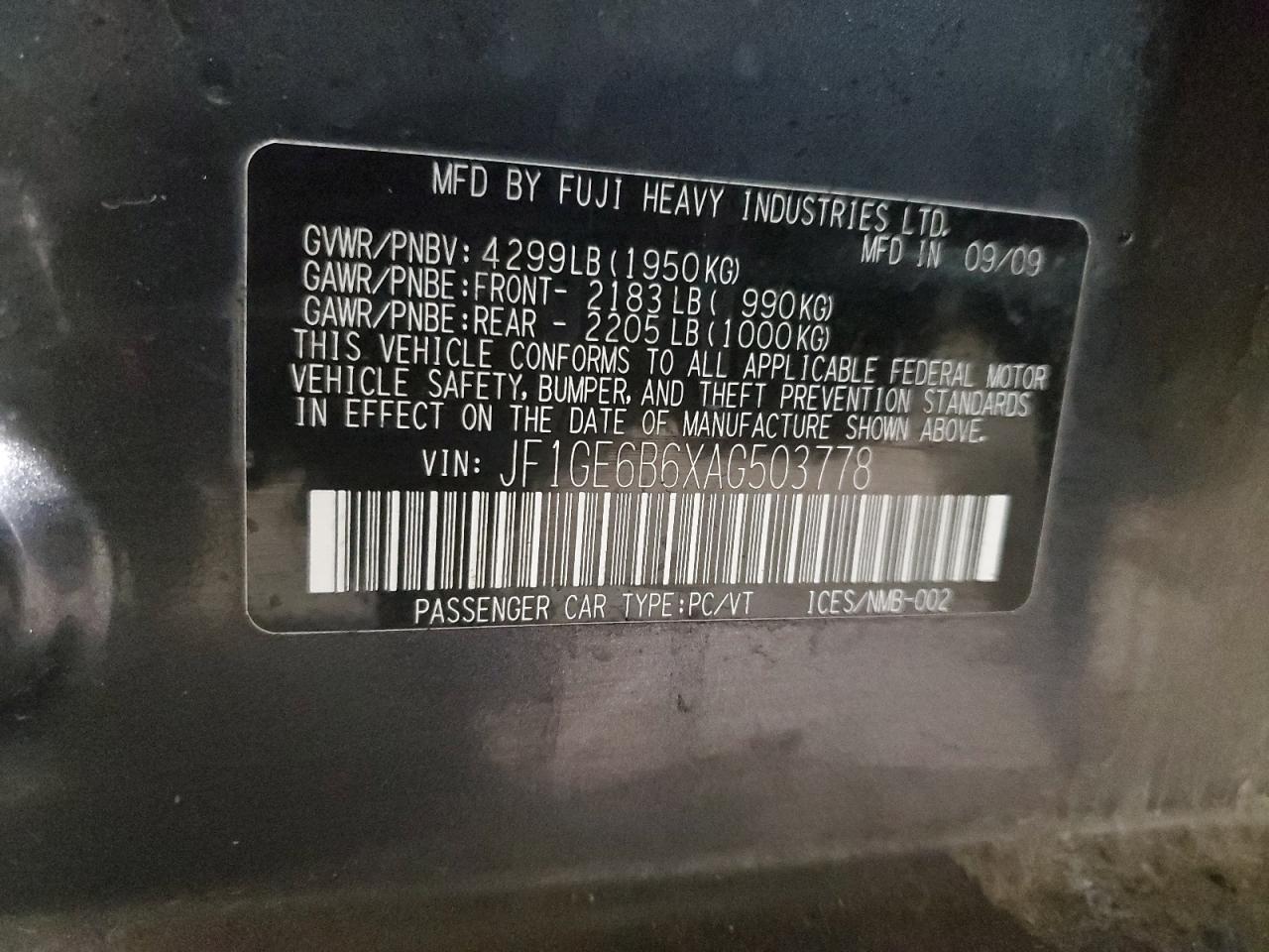 JF1GE6B6XAG503778 2010 Subaru Impreza 2.5I Premium