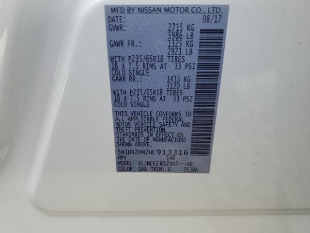 2017 NISSAN PATHFINDER - 5N1DR2MM2HC913316