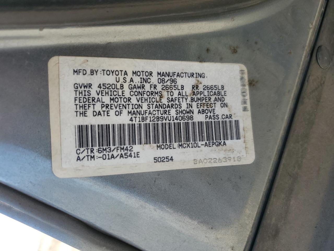 4T1BF12B9VU140698 1997 Toyota Avalon Xl