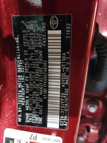 VIN 4T1BF1FK0HU748382 2017 Toyota Camry, LE no.13