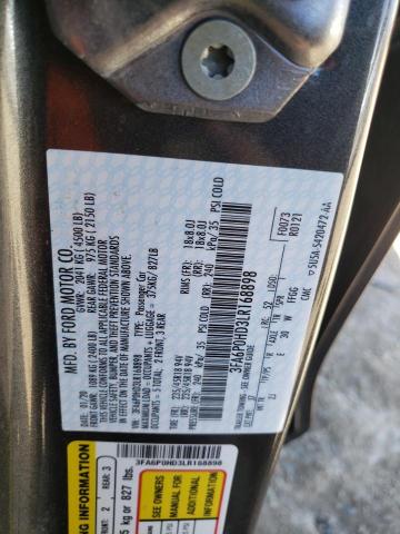 VIN 3FA6P0HD3LR168898 2020 Ford Fusion, SE no.12