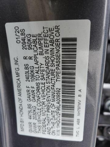 2020 Honda Accord Touring VIN: 1HGCV2F96LA009592 Lot: 46108184