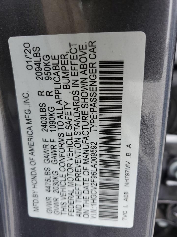 1HGCV2F96LA009592 2020 Honda Accord Touring