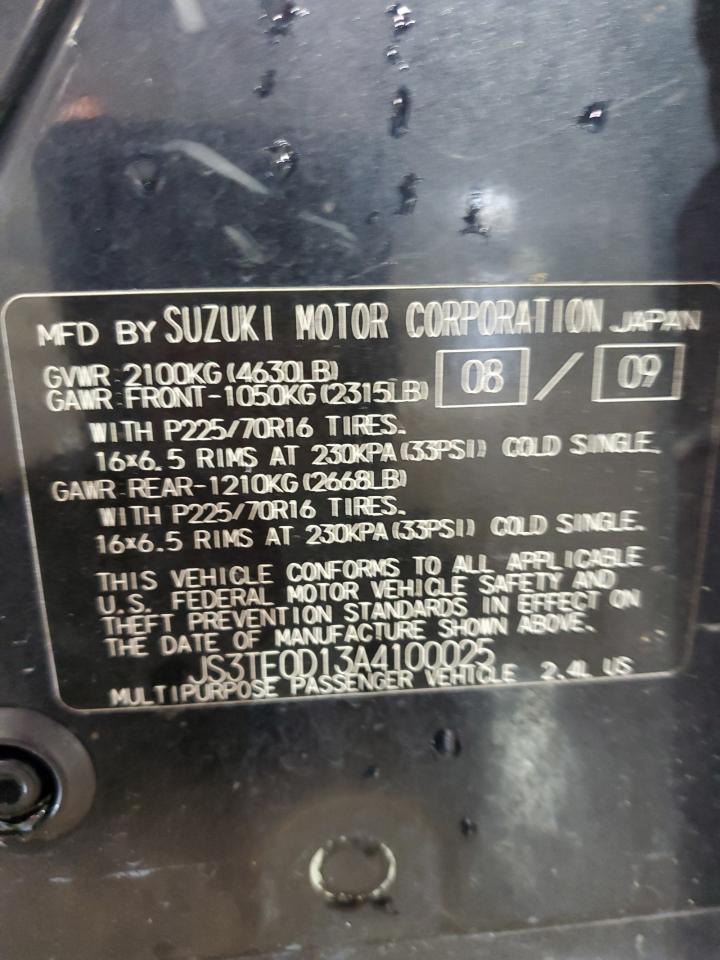 js3te0d13a4100025 JS3TE0D13A4100025 2010 Suzuki Grand Vitara