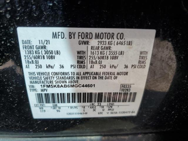 2021 Ford Explorer Police Interceptor VIN: 1FM5K8AB6MGC44601 Lot: 46473354