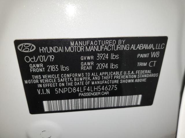 2020 Hyundai Elantra Sel VIN: 5NPD84LF4LH546275 Lot: 47314684