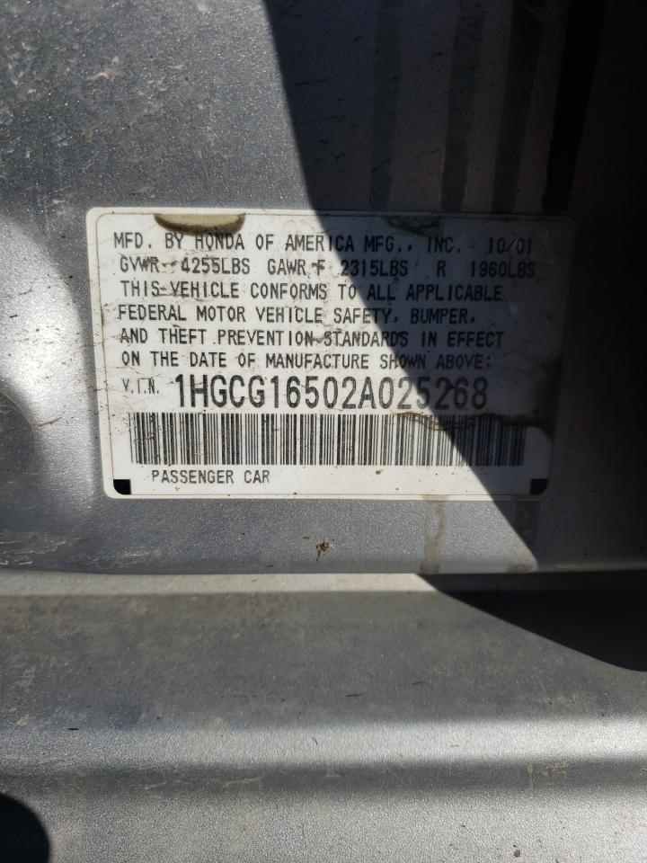 1HGCG16502A025268 2002 Honda Accord Ex