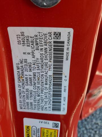 2023 HONDA CIVIC SPOR - 2HGFE2F53PH549208