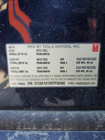 Lot #2492093595 2014 TESLA MODEL S salvage car