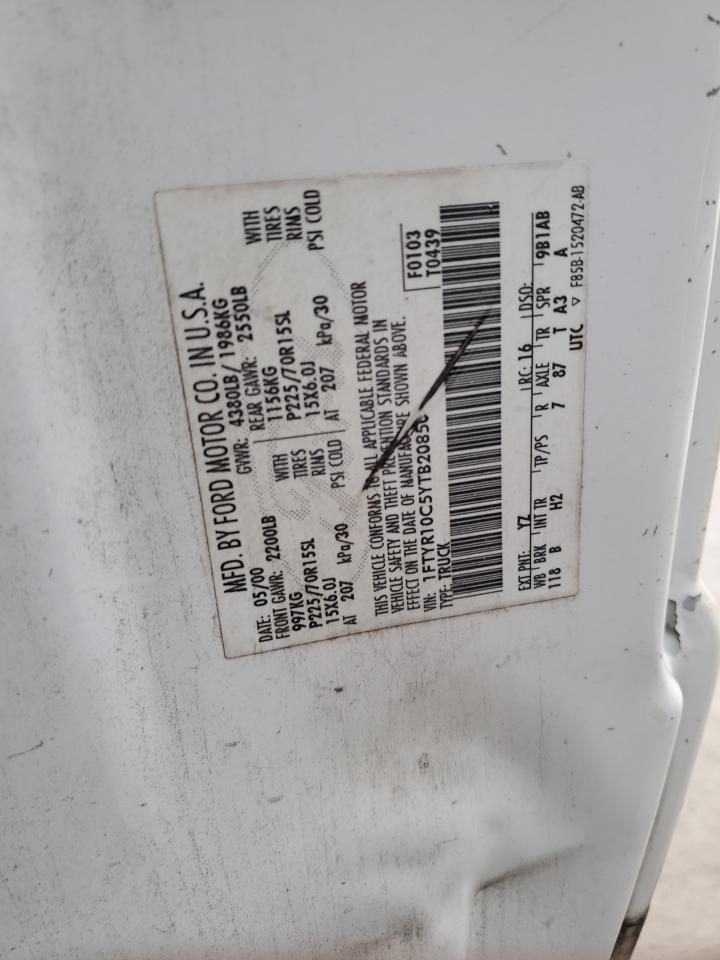 1FTYR10C5YTB20850 2000 Ford Ranger 1FTYR10C5YTB20850 2000 Ford Ranger
