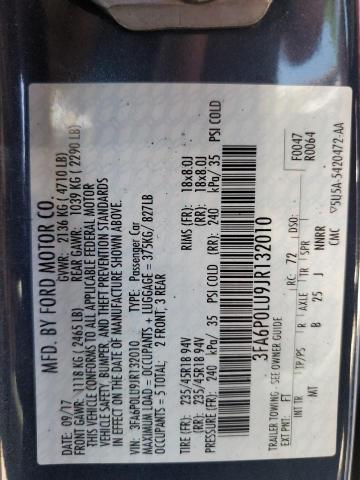 3FA6P0LU9JR132010 2018 FORD FUSION - Image 12