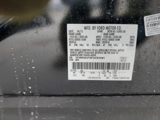 2015 Ford Explorer Sport VIN: 1FM5K8GT9FGC61041 Lot: 46415624