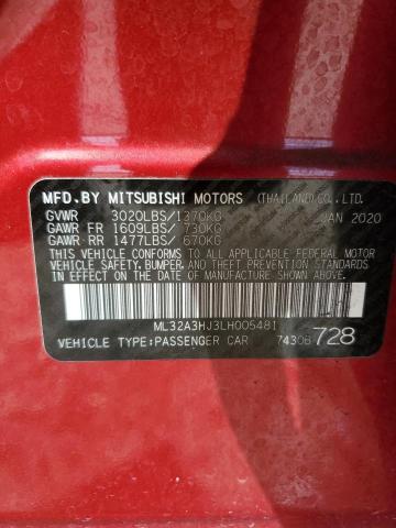 2020 Mitsubishi Mirage Es VIN: ML32A3HJ3LH005481 Lot: 46656514