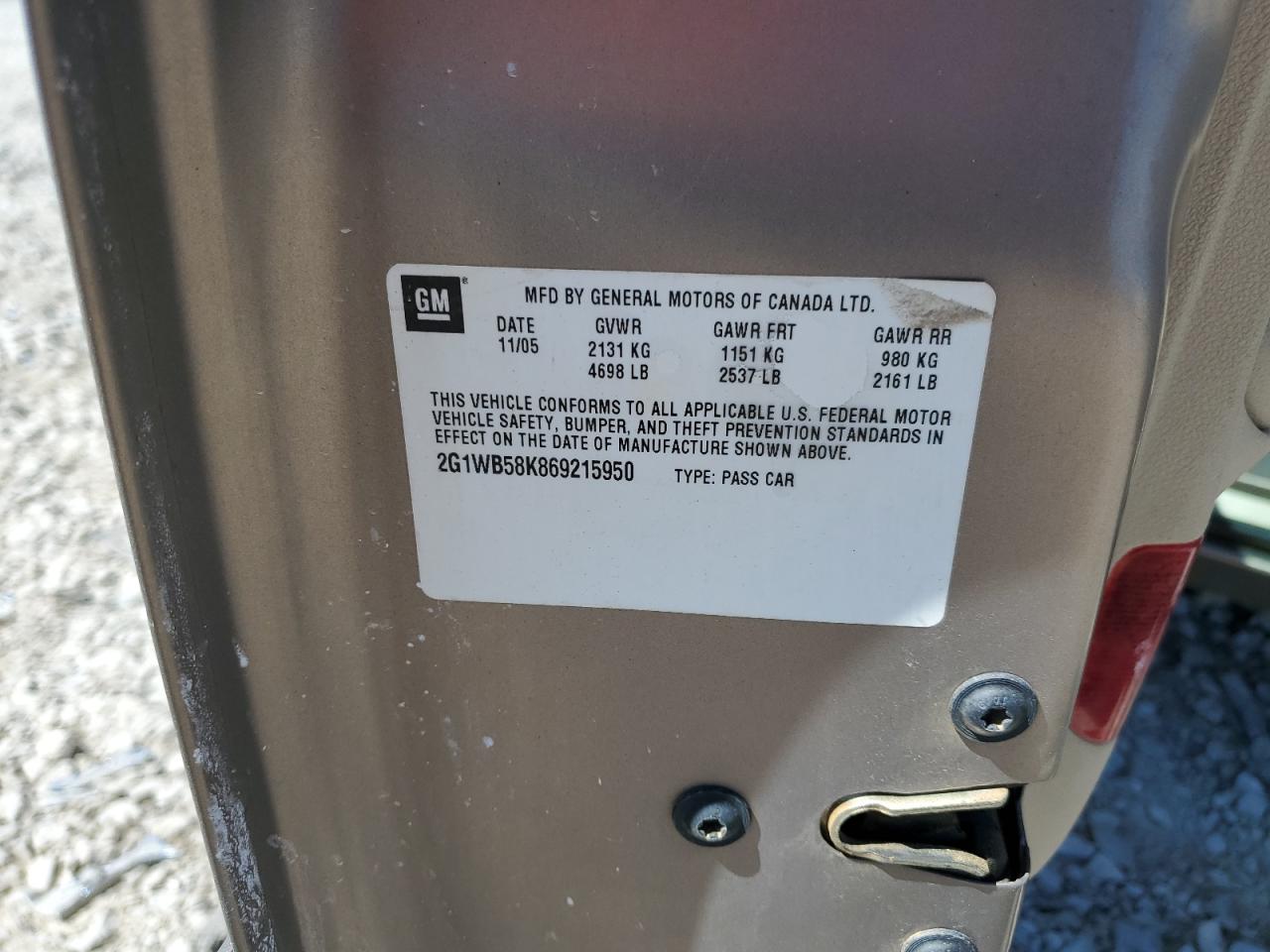 2G1WB58K869215950 2006 Chevrolet Impala Ls