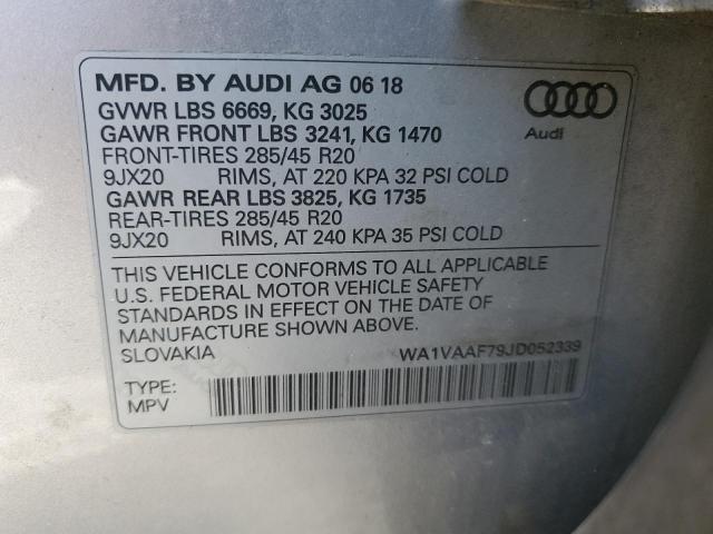 VIN WA1VAAF79JD052339 2018 Audi Q7, Prestige no.13