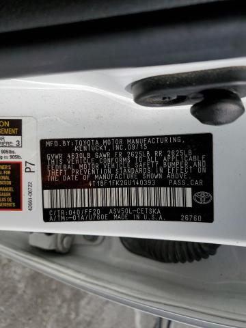 2016 TOYOTA CAMRY LE - 4T1BF1FK2GU140393