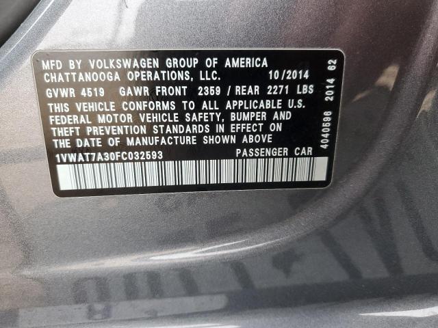 2015 VOLKSWAGEN PASSAT S - 1VWAT7A30FC032593