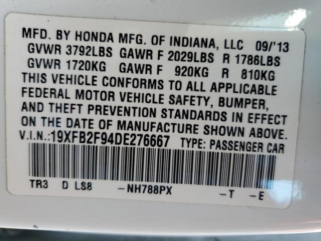 2013 Honda Civic Exl VIN: 19XFB2F94DE276667 Lot: 47825204