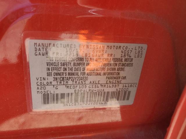2018 NISSAN SENTRA SR - 3N1CB7AP2JY204630