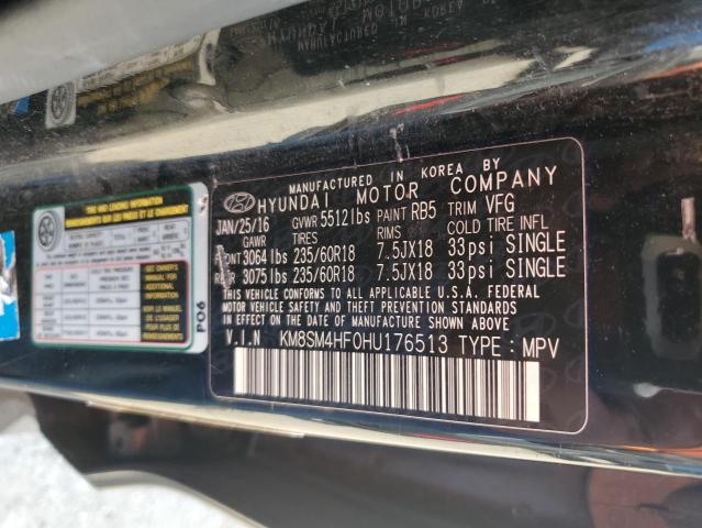 2017 HYUNDAI SANTA FE S - KM8SM4HF0HU176513