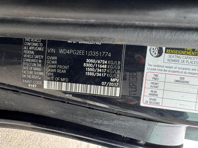 2018 MERCEDES-BENZ METRIS - WD4PG2EE1J3351774