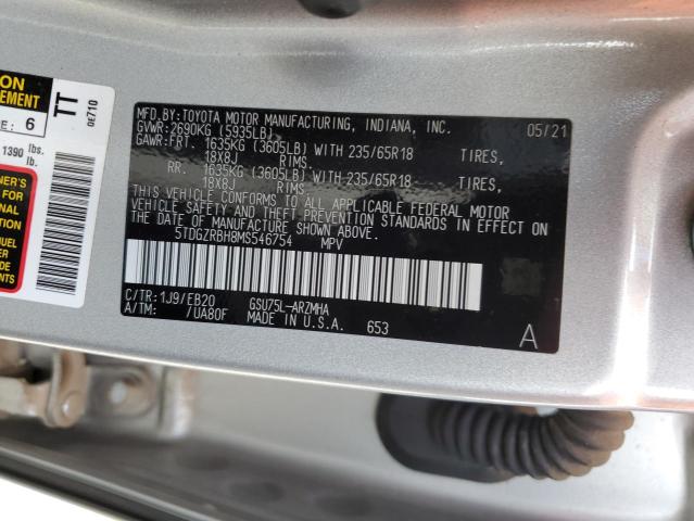 VIN 5TDGZRBH8MS546754 2021 Toyota Highlander, Xle no.13