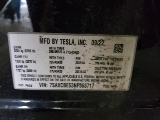 2022 TESLA MODEL X - 7SAXCBE53NF363717