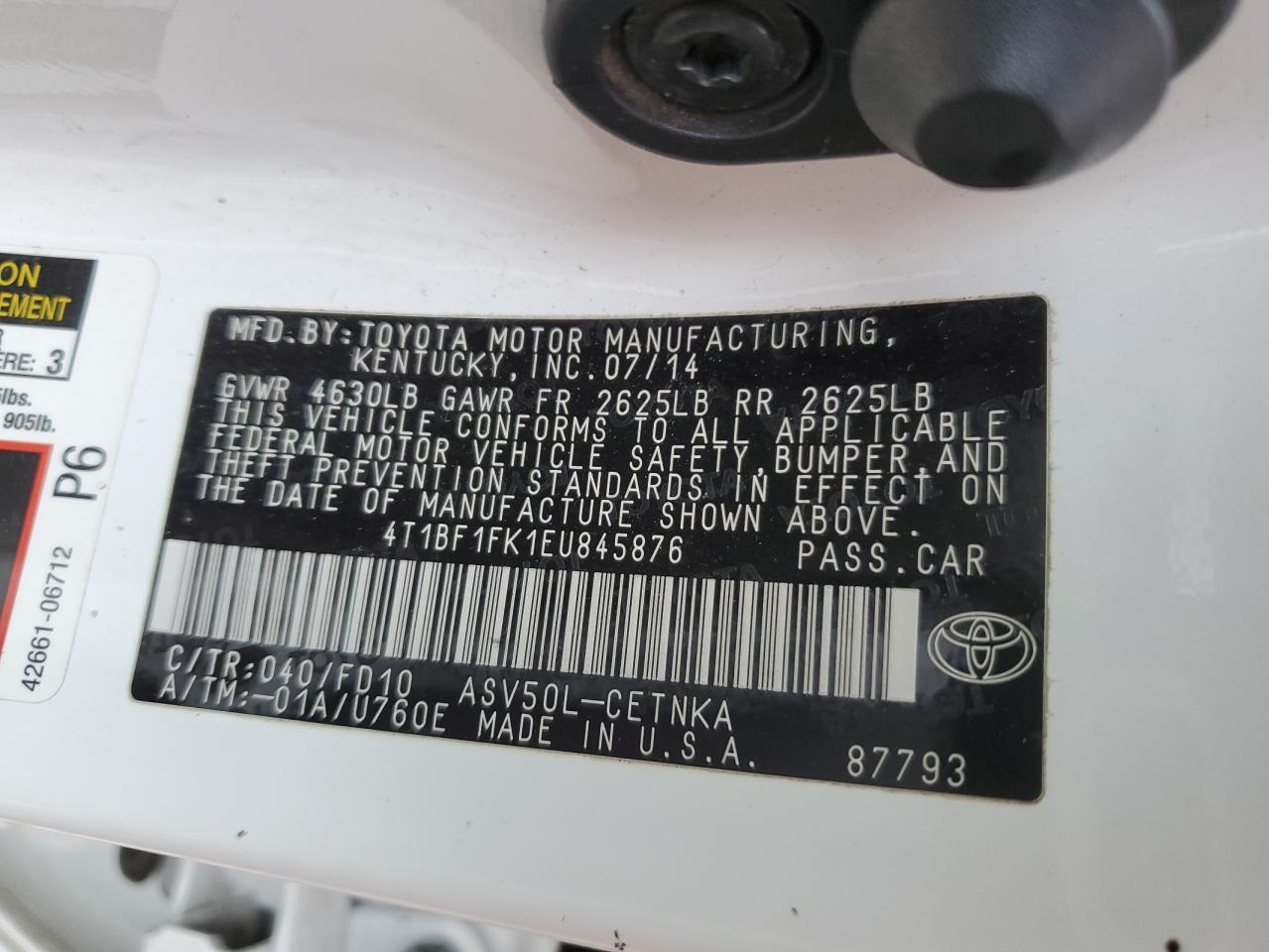 4T1BF1FK1EU845876 2014 Toyota Camry L