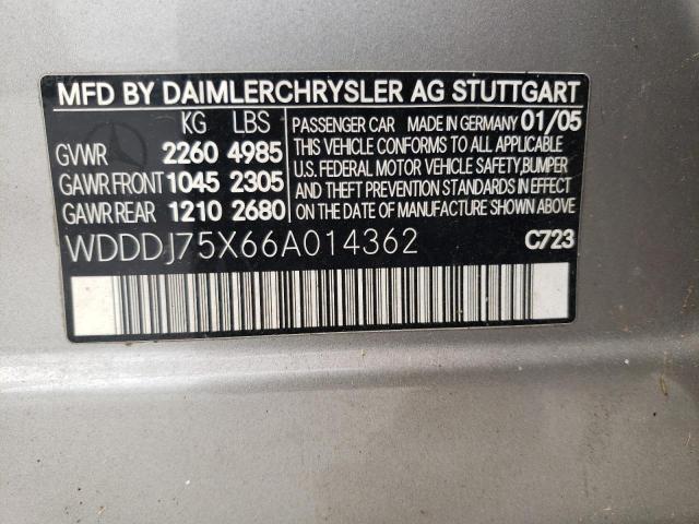 WDDDJ75X66A014362 2006 Mercedes-Benz Cls 500C