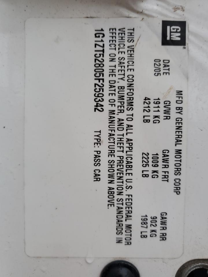 1G1ZT52805F259342 2005 Chevrolet Malibu Ls