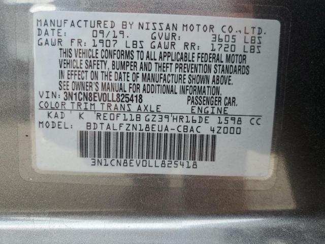 3N1CN8EV0LL825418 Nissan Versa SV 12