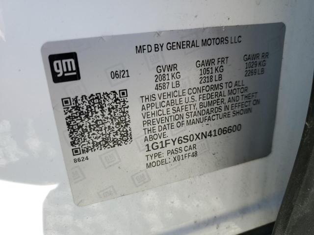 2022 CHEVROLET BOLT 1G1FY6S0XN4106600