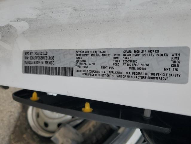 2021 DODGE PROMASTER - 3C6LRVDG8ME513136