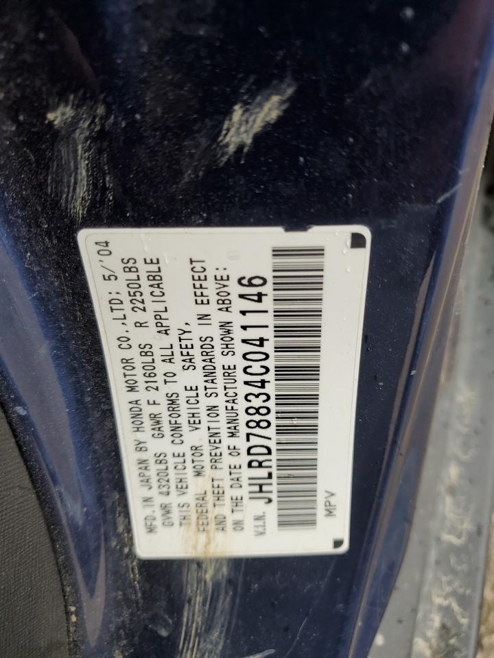 JHLRD78834C041146 2004 Honda Cr-V Ex