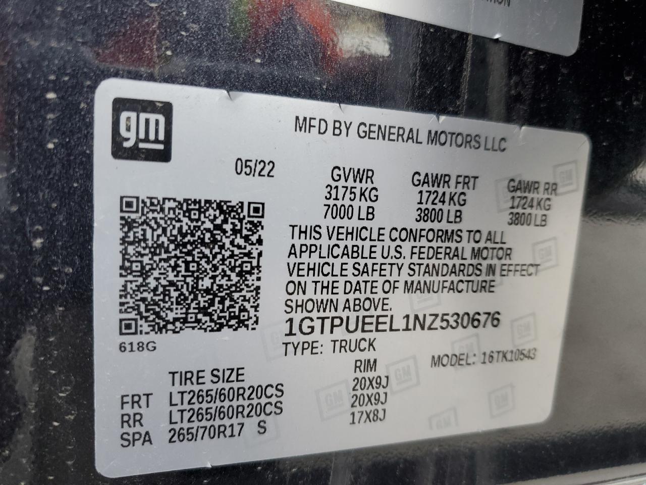 2022 GMC Sierra K1500 At4 vin: 1GTPUEEL1NZ530676